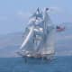 Tall sailing ships: The Irving Johnson brigantine off the coast of Southern California I Credit: GNU Free Documentation License