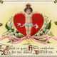 Cupid as the king of hearts vintage Valentine postcard