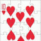 10 of hearts free clipart with puzzle effect