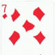 7 of diamonds with stretched effect