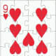 9 of hearts playing cards clip art with puzzle effect