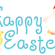Chicken and baby chick greeting Easter clip art
