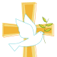 Cross and dove of peace Easter clipart