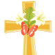 Cross, Easter lilies and butterfly clipart