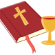 Bible and sacramental wine clipart