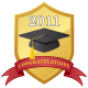 graduation scrapbook embellishment: 2011 shield with graduation cap
