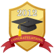 graduation scrapbook embellishment: 2012 shield with mortarboard