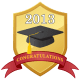 graduation scrapbook embellishment: 2013 shield with graduation hat