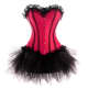 Amazing Hot Pink Lace Ruffled Corset TuTu Dress. Perfect to enhance the bust and give the illusion of height.