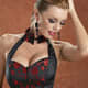 Alisa Collared Halter Corset with fromt zipper and lace up back.