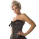 Strapless Black Corset Dress with Pink Bow Accents
