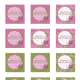 Free square printable pink and green birthday cupcake toppers