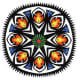 This is an example of a multicolored Gwiazda (GVYA-zdah) design with 8 repeats. Multicolored Gwiazda design are traditional to the Lowicz region of Poland.