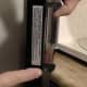 Microwave oven pin in the "up" position.