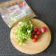 Pea shoots, cherry tomatoes and radishes