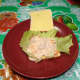 With tuna flakes mixture.