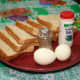 Some of the ingredients: bread, eggs, salt and pepper.