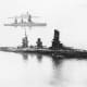 Yamato Class Battleships somewhere in the Pacific Ocean during the Second World War.