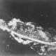 Yamato hit by bomb during the Allied air attacks.