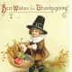 Vintage Thanksgiving post cards: Little pilgrim