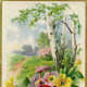 Double-click to see larger version I Country lane with flowers Victorian valentine card