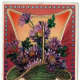 Green basket with purple chrysanthemums free vintage valentine card 