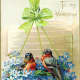 Two birds and blue flowers free valentine greeting card