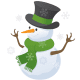 Winter clip art: Snowman in the snow