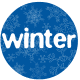 Winter clip art: Winter typography with snowflakes in a circle
