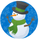 Winter clip art: Snowman in a circle