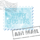Winter clip art: Winter greetings air mail stamp
