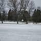 The first snow of the season, ironically, the pins were still in the greens at our local golf course.