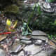 The offerings that people have left on the rocks next to the kieve. These are known in Cornwall as "clouties".