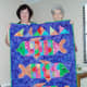 Batik quilt named Squishy Fishy Quilt