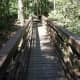 Bridge at the top of the waterfall High Shoals Waterfall South Mountains State Park Connelly Springs, NC