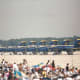 A line up of US Navy, Blue Angles, F/A-18s.