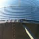 Water seepage is possible at the junction of bin and hopper, even though the bottom sheets of the bin overlap the hopper rim, so a foam spray or caulk/silicone is often applied here after the bin is secured.