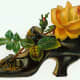 Victorian ladies shoe with yellow rose
