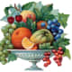 Footed Victorian fruit bowl clip art