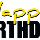Yellow happy birthday clip-art