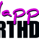 Purple happy birthday clip art