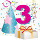 3 year old birthday clipart