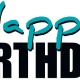 Teal happy birthday clipart