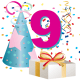 9 year old birthday clipart