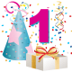 1 year old birthday clipart