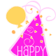 Free birthday clip art birthday hat, confetti and balloon