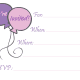 Pink and purple birthday balloons on white background