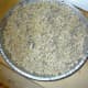 This is the pan of ground wheat. It looks amazingly like hamburger, except it's not as red. When I used to use red wheat, it did look like ground beef.