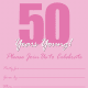 Rose pink modern 50th birthday invite template 