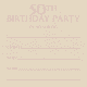 Vintage flowered wallpaper 50th birthday party announcement